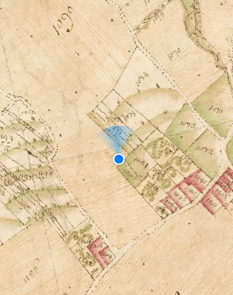 Position GPS affichée sur une mappe ancienne